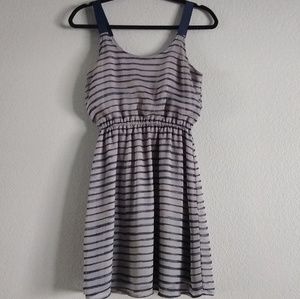 Grey & Blue Striped Dress